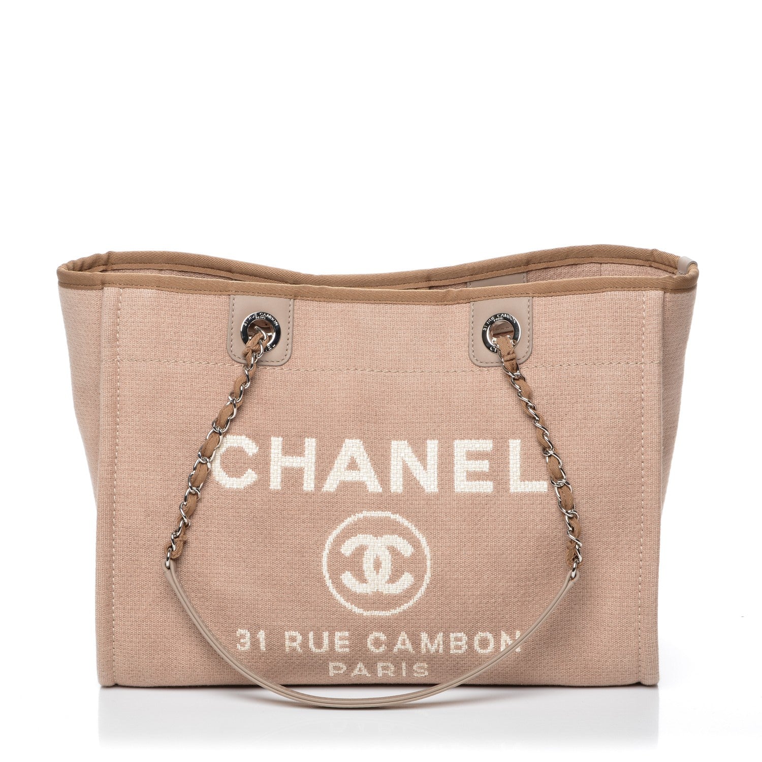 Chanel Canvas Small Deauville Tote Ecru 1 of 7