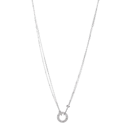 Cartier 18K White Gold 2 Diamond LOVE Necklace 1 of 4