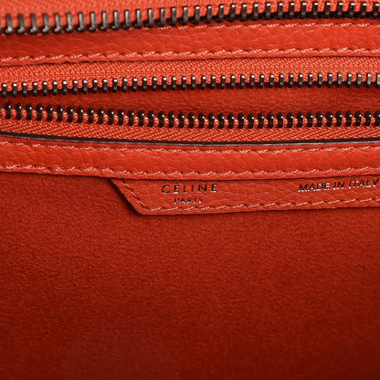Celine Drummed Calfskin Micro Luggage Vermillion 7 of 8