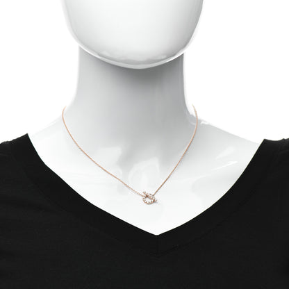 Hermes 18K Rose Gold Diamond Finesse Pendant Necklace 2 of 5
