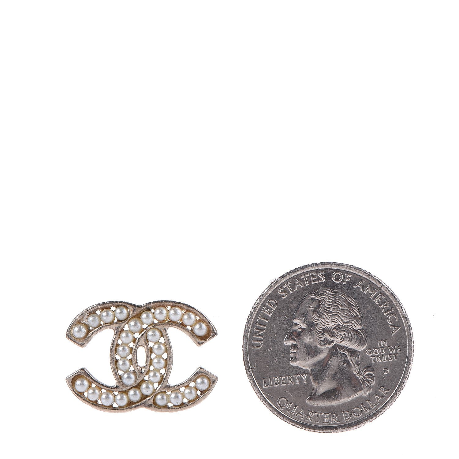 Chanel Pearl CC Earrings Gold 2 of 5