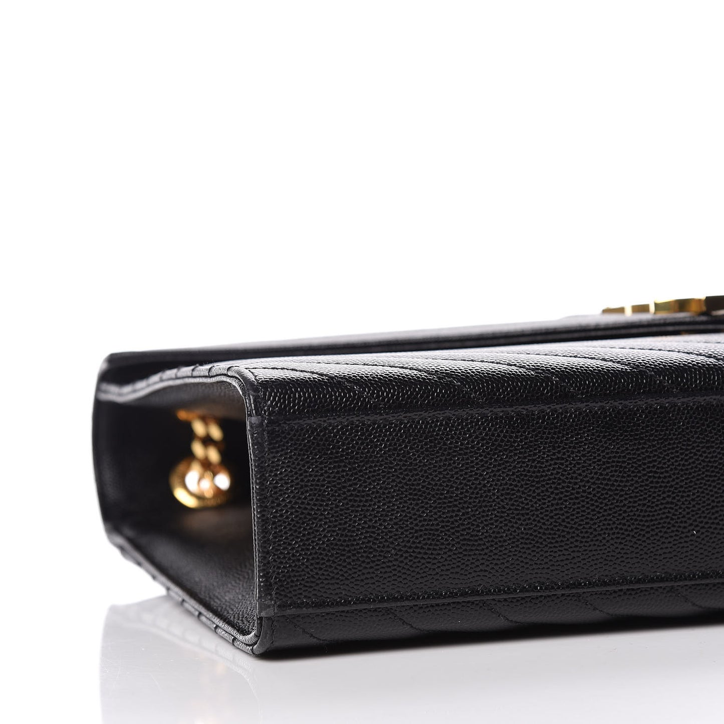 Grain De Poudre Matelasse Chevron Large Monogram Satchel Black