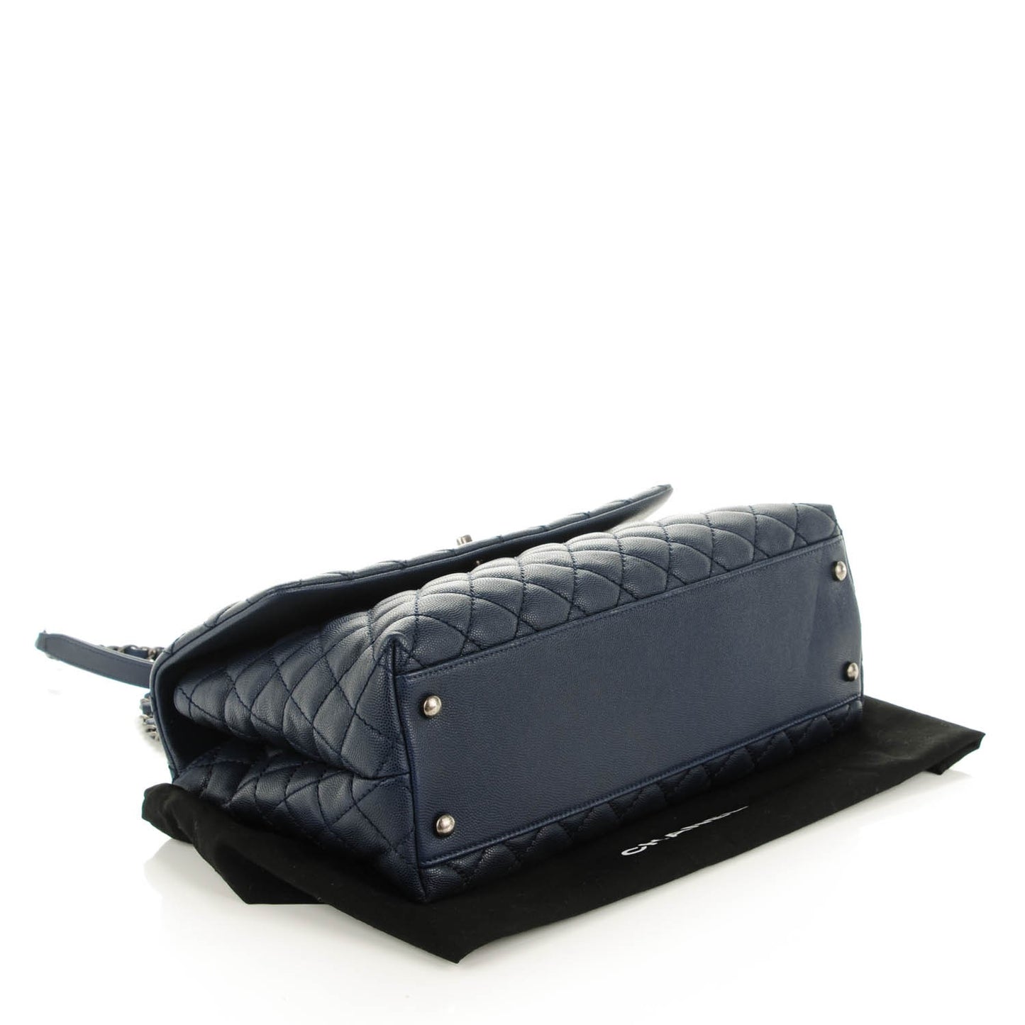 Caviar Quilted Medium Coco Handle Flap Navy