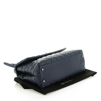 Chanel Caviar Quilted Medium Coco Handle Flap Navy 4 of 7