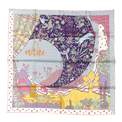 Hermes Silk Le Premier Chant Scarf 90 Violet Bleu Glacier 1 of 6