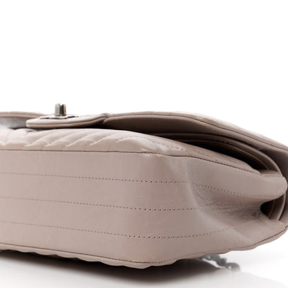 Chanel Calfskin Chevron Quilted Medium Double Flap Grey 11 of 13