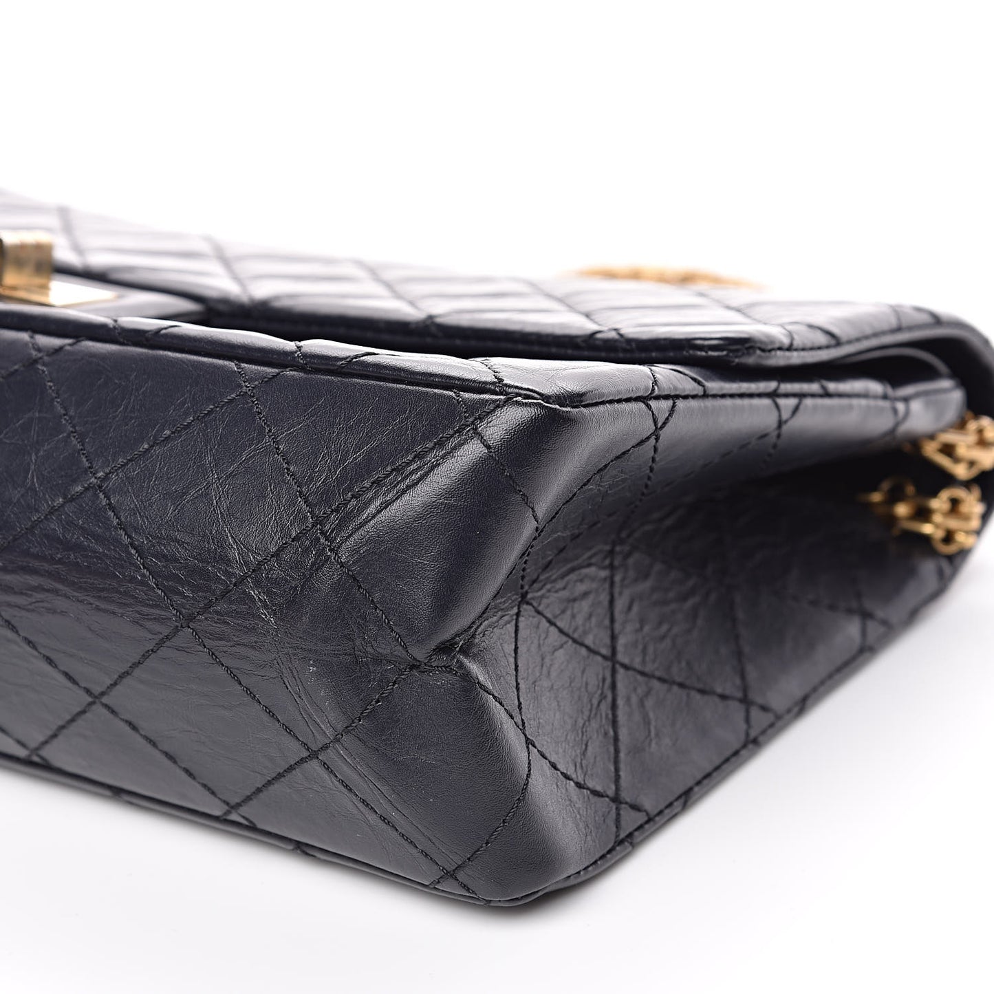 Aged Calfskin Quilted 2.55 Reissue 226 Flap Navy Blue