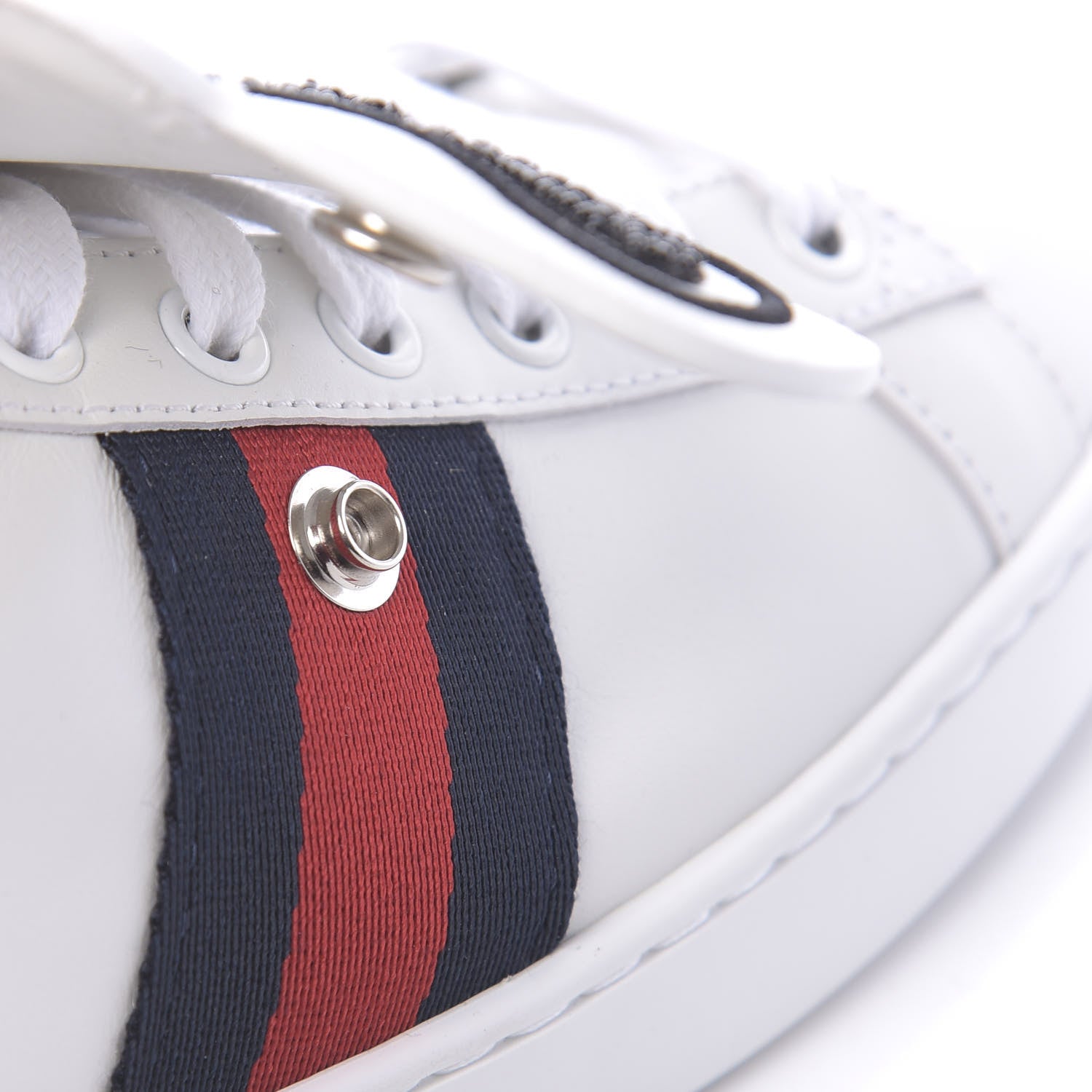 Gucci Calfskin Ayers Crystal Panther Embroidered Womens Ace Sneakers 38 White 10 of 11