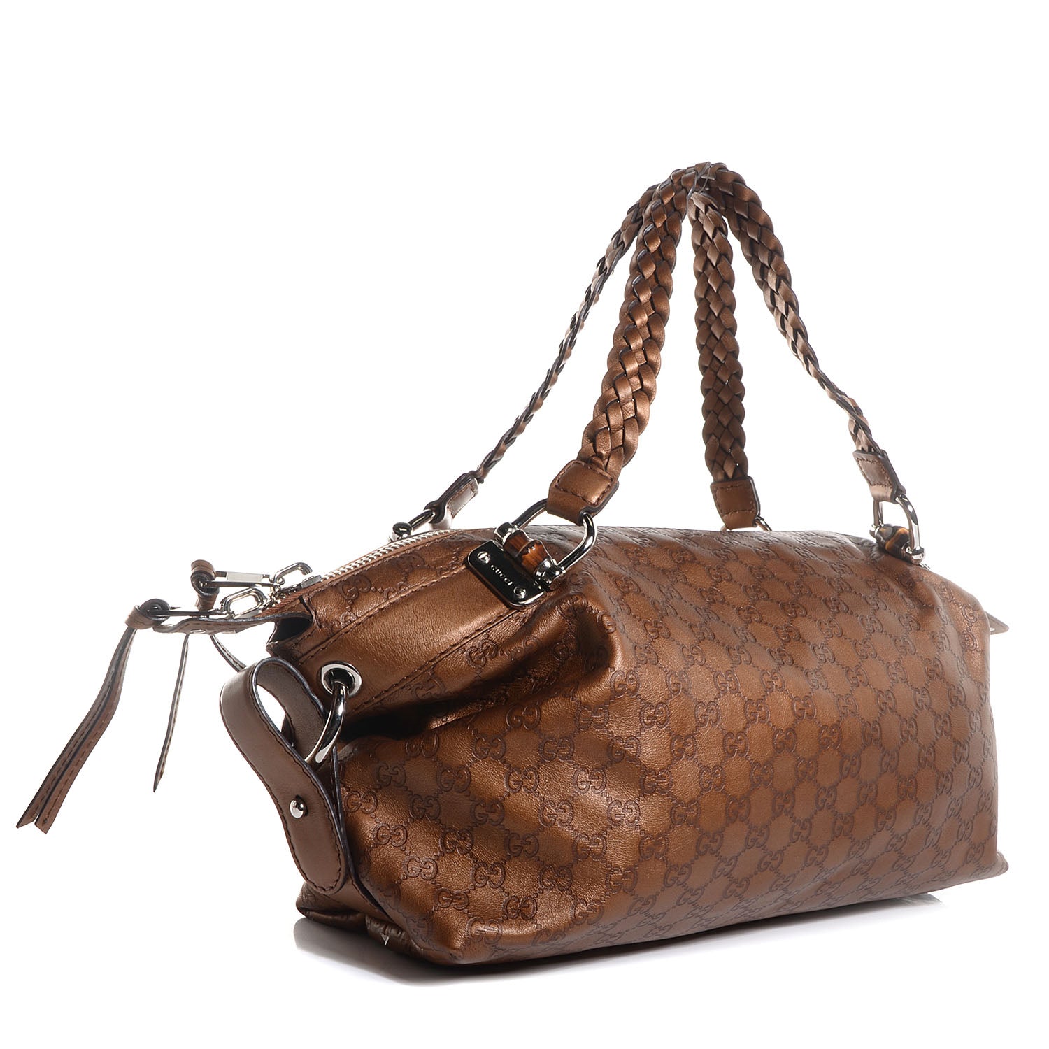 Gucci Guccissima Medium Bamboo Bar Tote Bronze 3 of 7