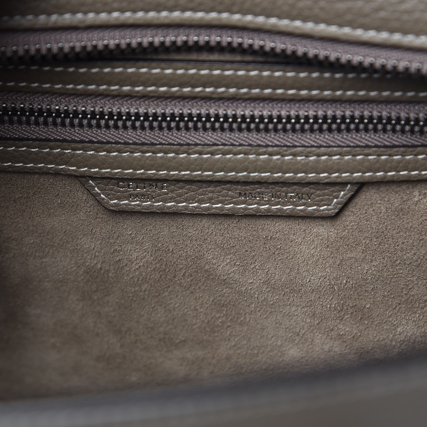Celine Drummed Calfskin Micro Luggage Souris 7 of 13
