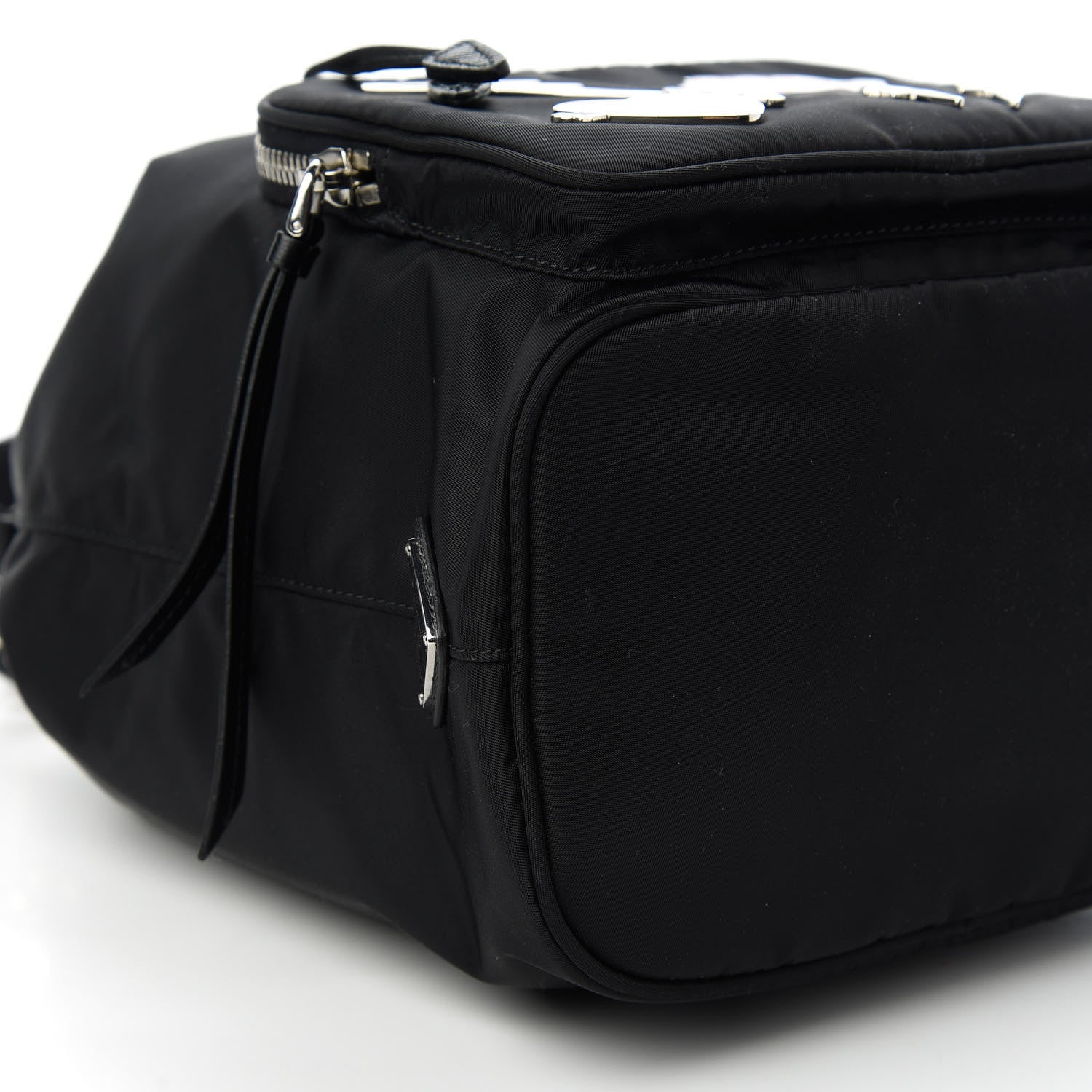 Prada Tessuto Nylon Saffiano Smalto Mini Bucket Crossbody Bag Black 6 of 9