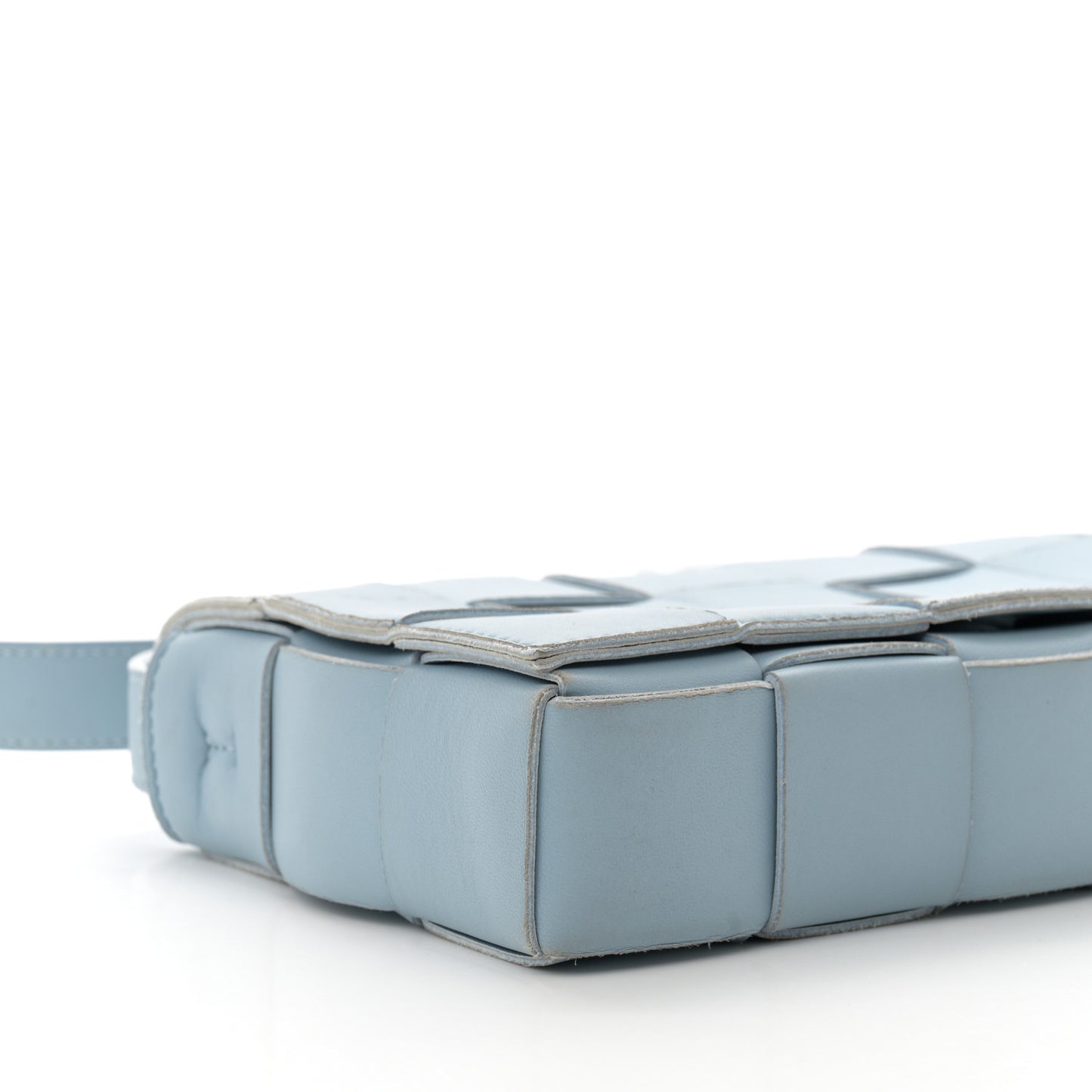 Nappa Maxi Intreccio Cassette Bag Pale Blue