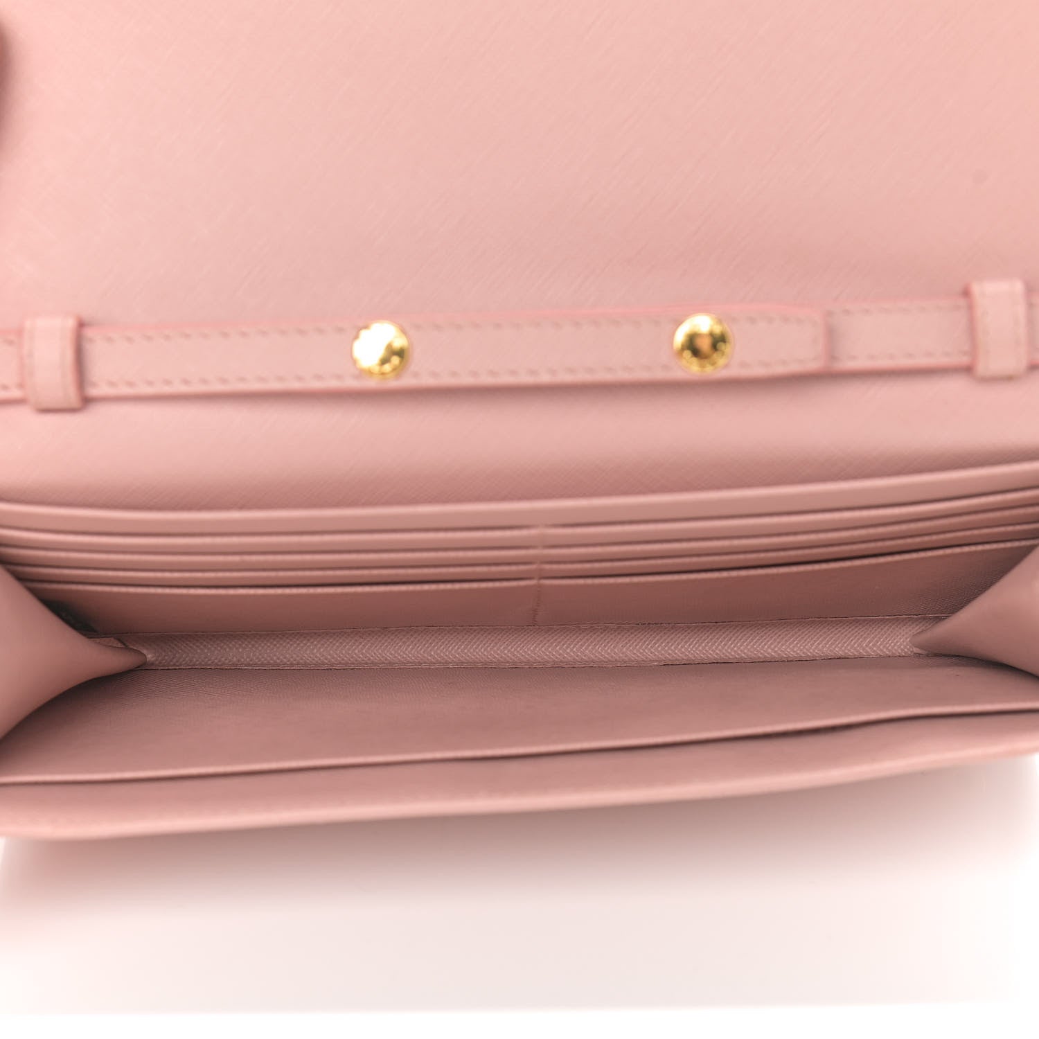 Prada Saffiano Metal Oro Chain Wallet Orchidea 4 of 8
