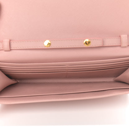 Prada Saffiano Metal Oro Chain Wallet Orchidea 4 of 8