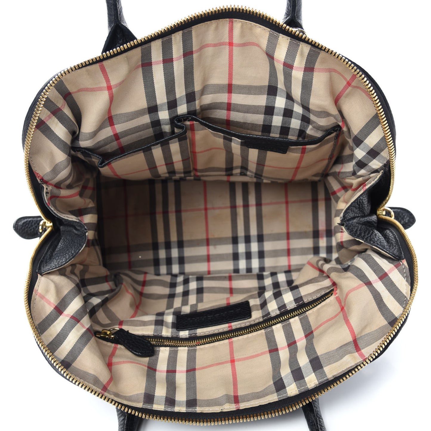 London Grainy Calfskin Medium Greenwood Bowling Bag Black