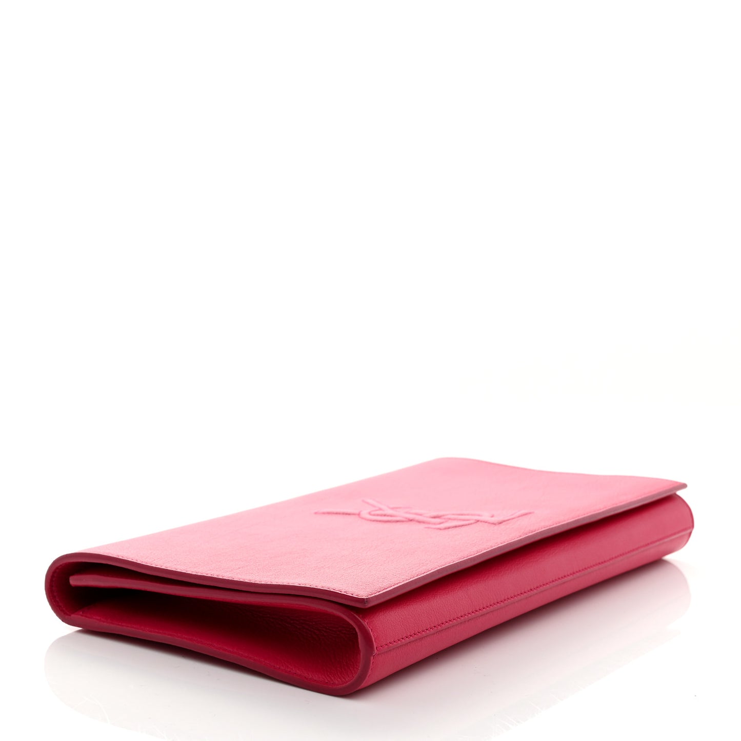 Goatskin Monogram Large Belle De Jour Clutch Lipstick Fuchsia