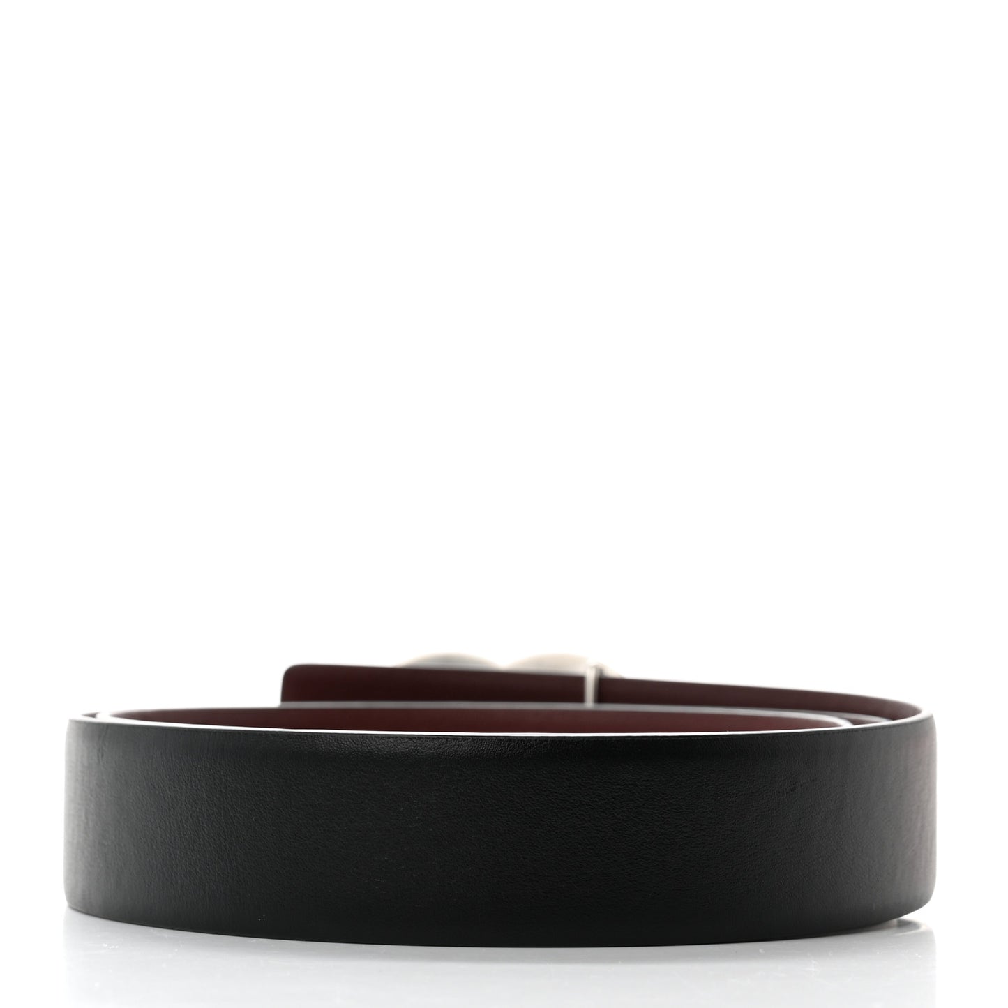 Calfskin CC Reversible Belt 85 Black Burgundy