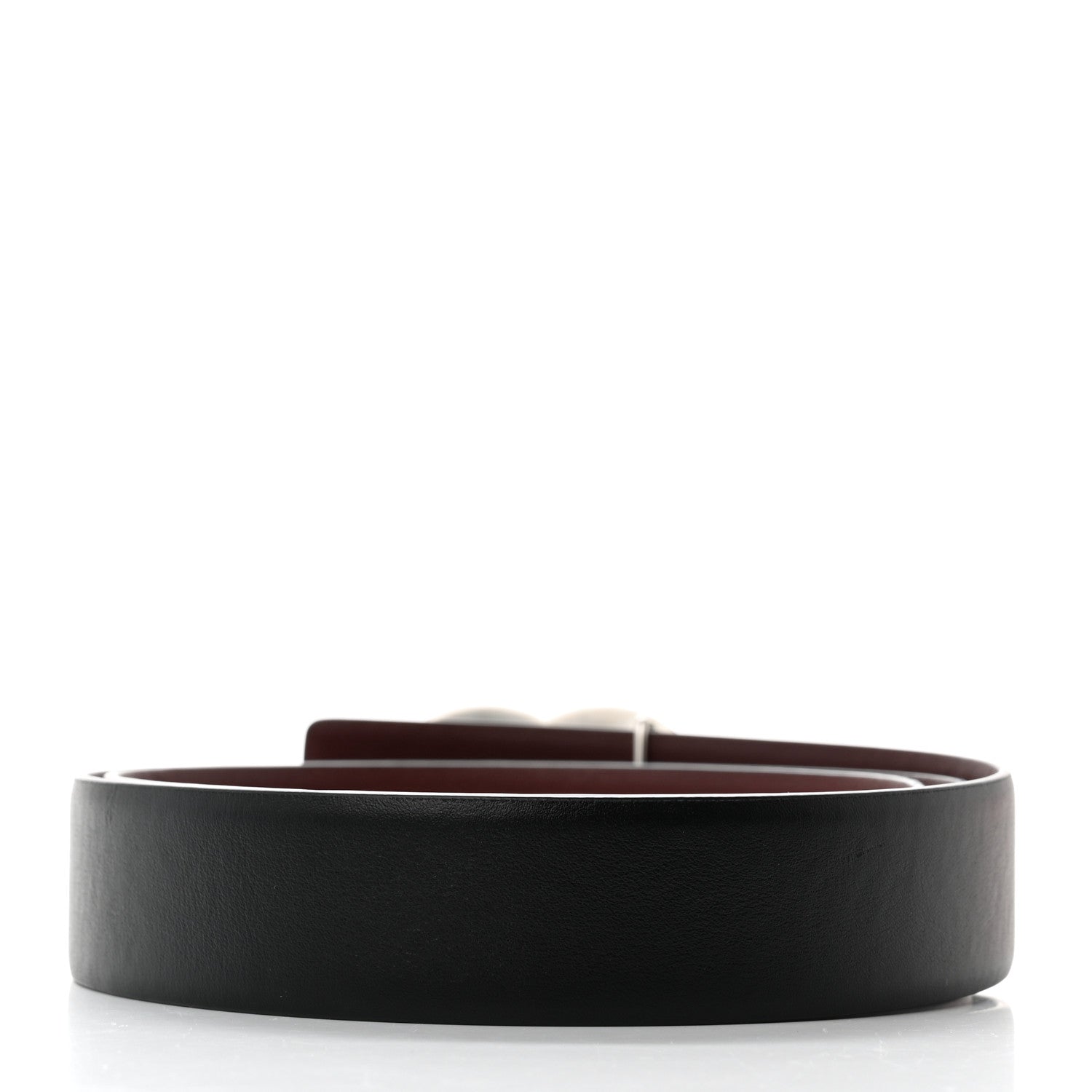 Chanel Calfskin CC Reversible Belt 85 Black Burgundy 2 of 6