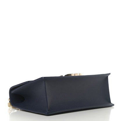 Christian Dior Grained Calfskin 30 Montaigne Chain Flap Bag Navy 4 of 12