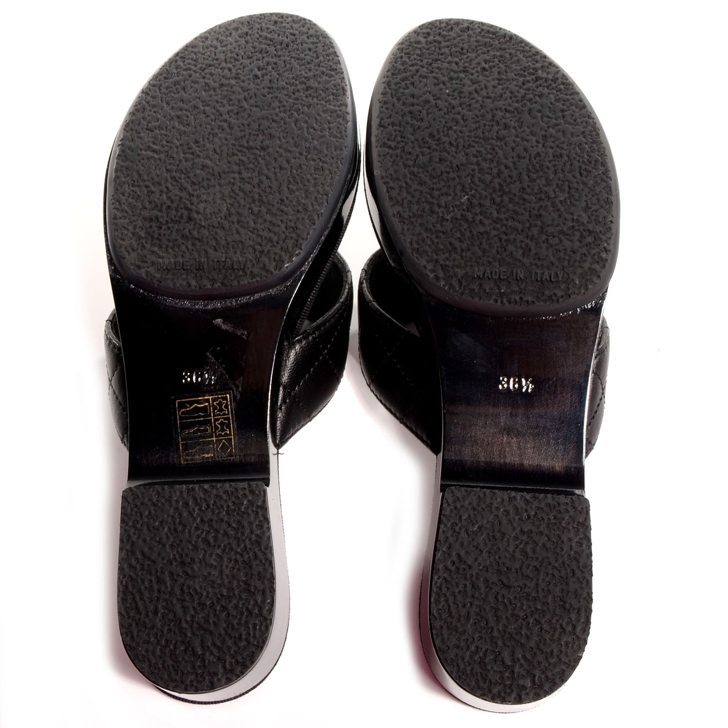 Chanel Lambskin Quilted CC Turnlock Sandals 36.5 Black 7 of 8