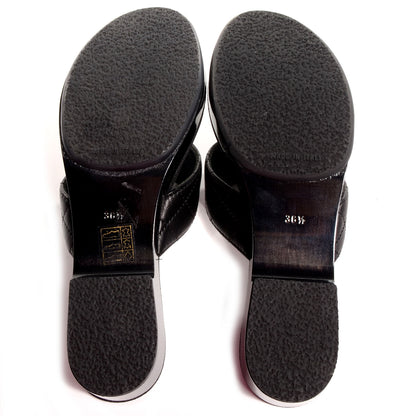 Chanel Lambskin Quilted CC Turnlock Sandals 36.5 Black 7 of 8