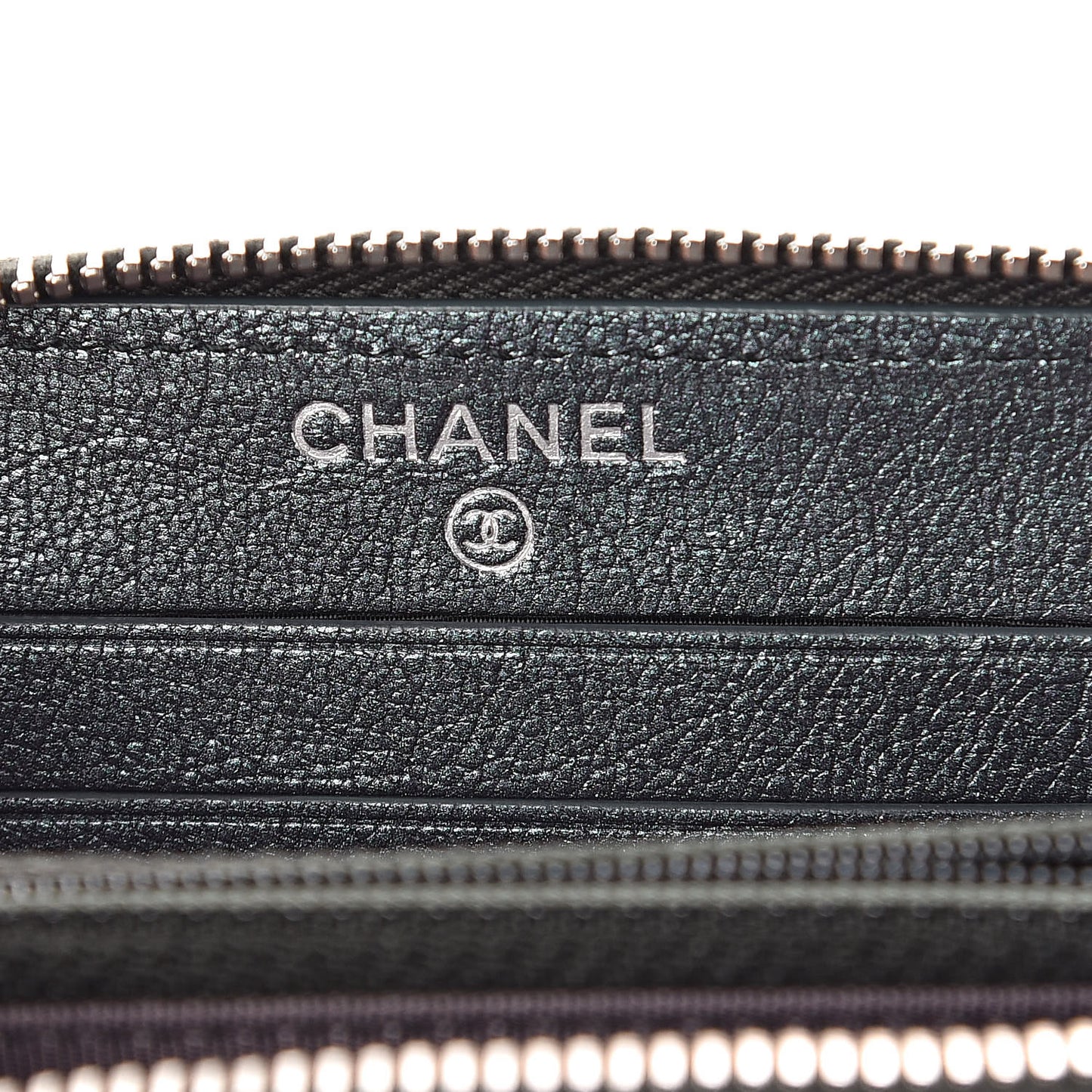 Iridescent Goatskin Quilted Small Zip Around Wallet Purple