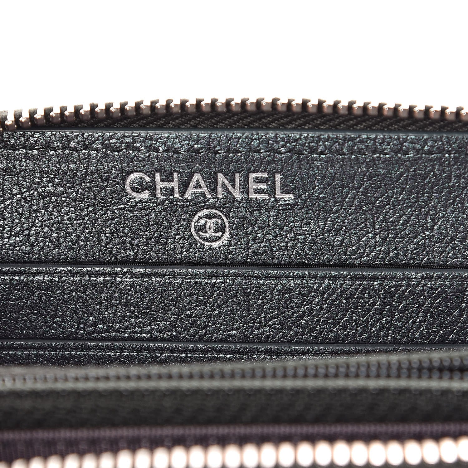 Chanel Iridescent Goatskin Quilted Small Zip Around Wallet Purple 6 of 9