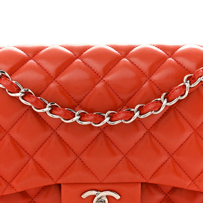 Chanel Lambskin Quilted Jumbo Double Flap Red 8 of 12