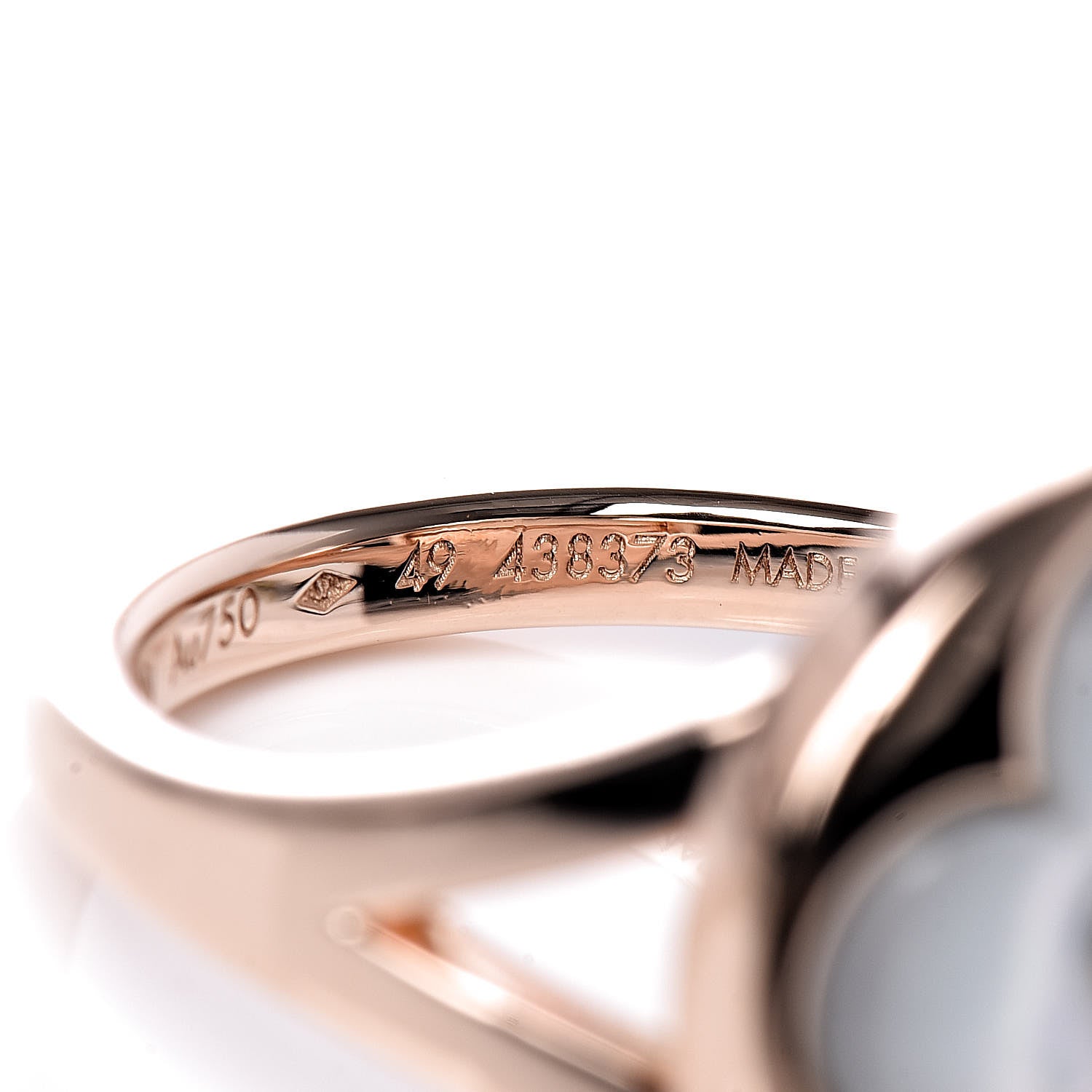 Louis Vuitton 18K Pink Gold Mother Of Pearl Blossom Ring 49 4.75 6 of 8