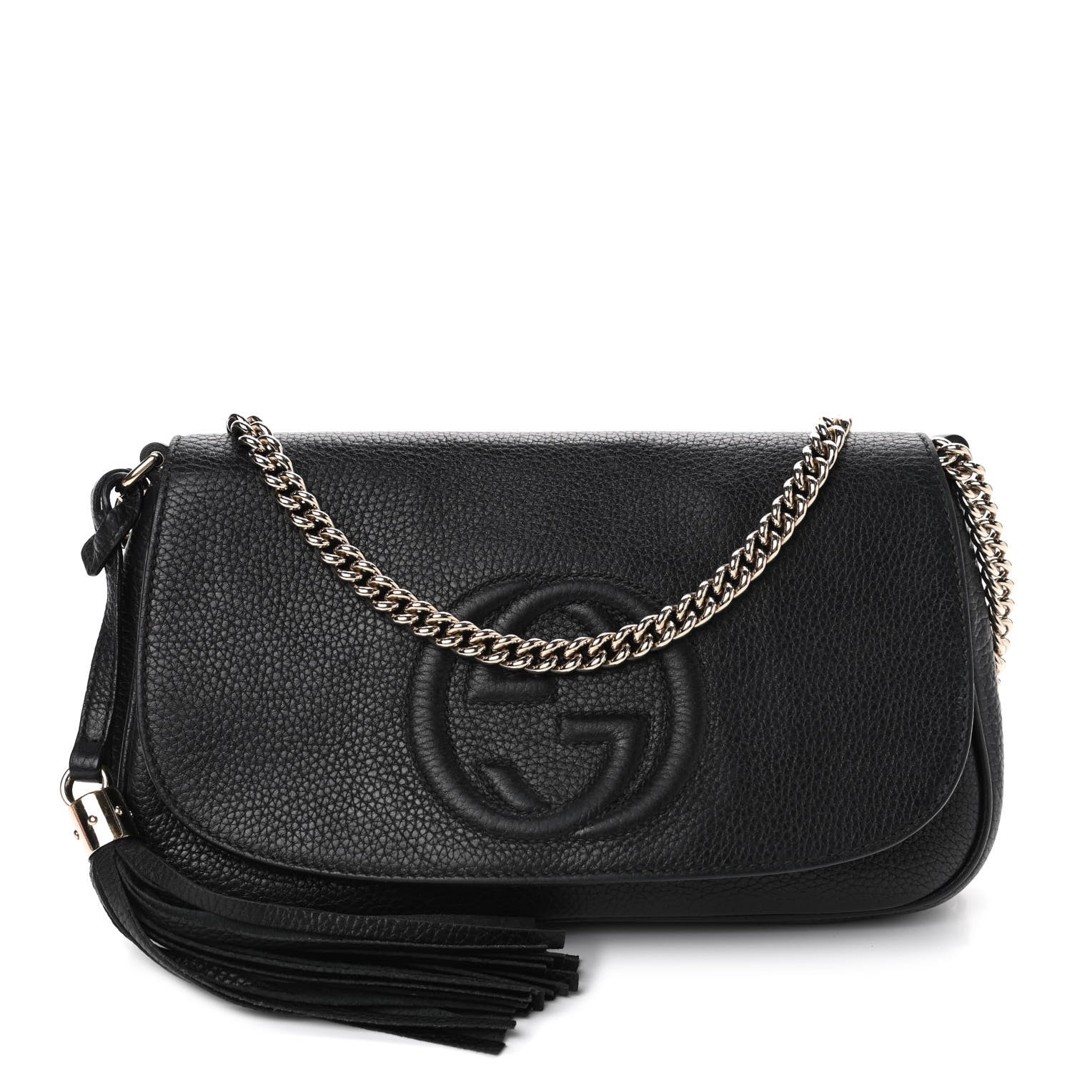 Gucci Pebbled Calfskin Medium Soho Flap Crossbody Black 1 of 5