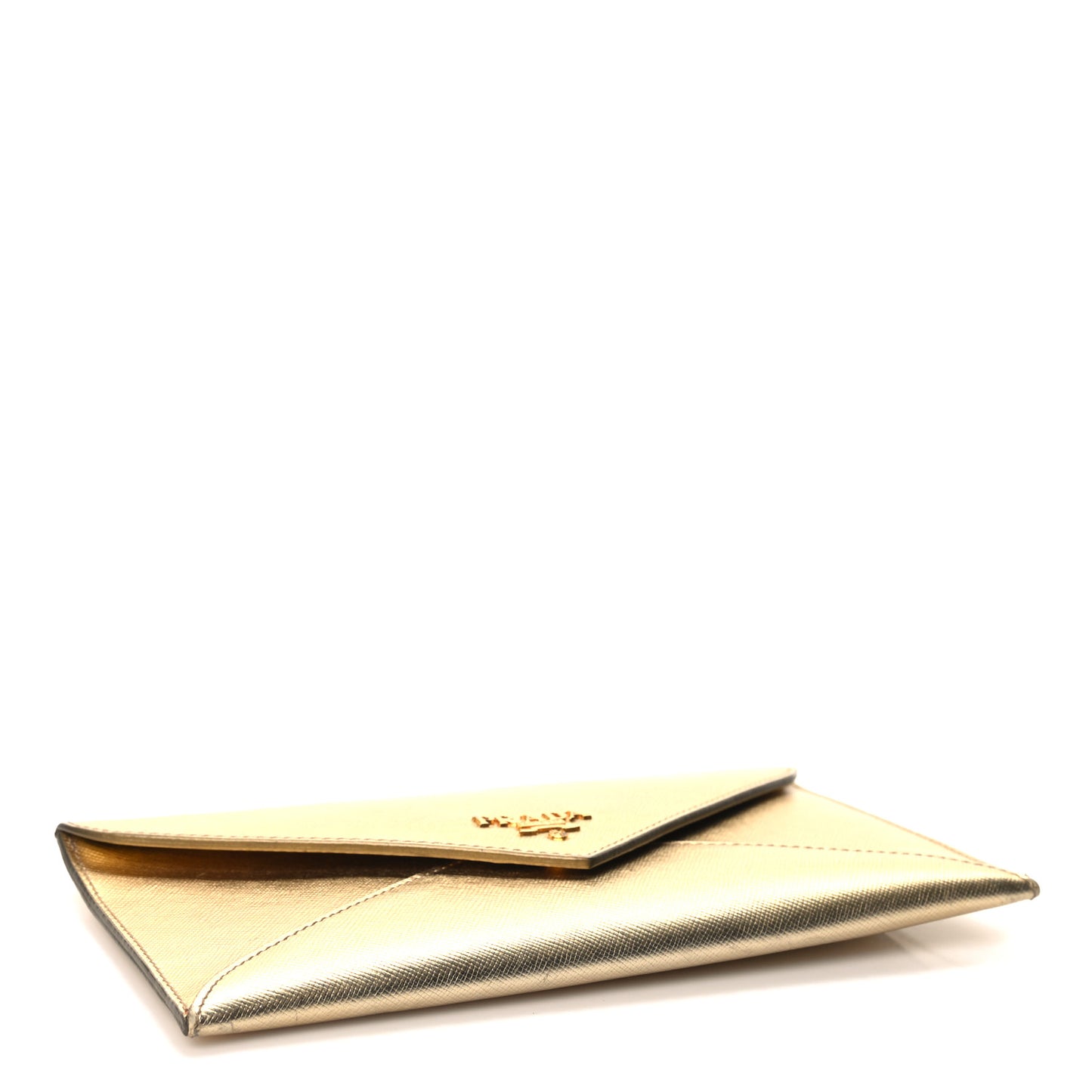 Saffiano Metal Envelope Wallet Platino