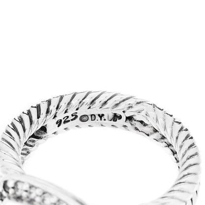 David Yurman Sterling Silver Diamond Smoky Quartz 7mm Petite Albion Ring 50 5.25 5 of 5