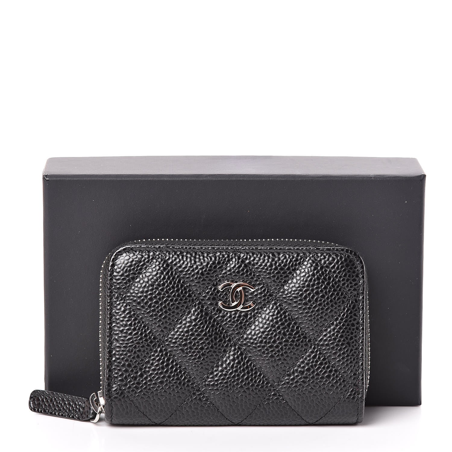 Chanel Caviar Quilted Zip Coin Purse Black 10 of 10