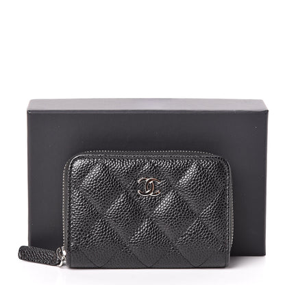 Chanel Caviar Quilted Zip Coin Purse Black 10 of 10