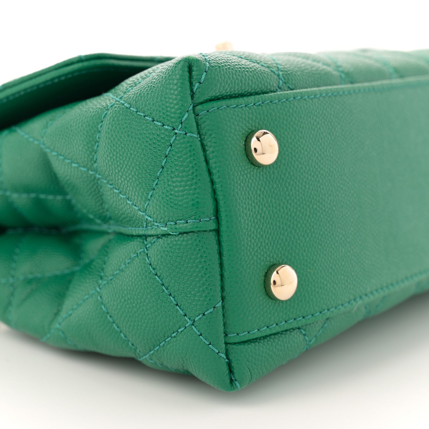 Chanel Caviar Quilted Mini Coco Handle Flap Green 9 of 11
