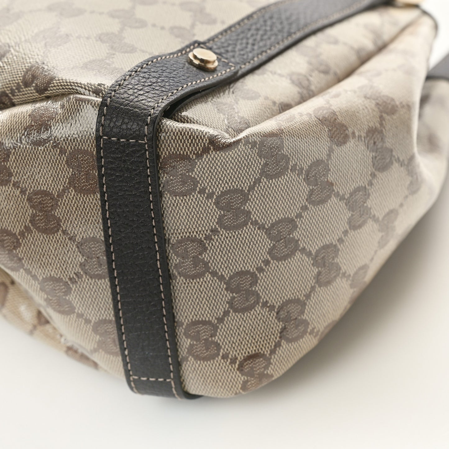 Crystal Monogram Medium Abbey Shoulder Bag Dark Brown