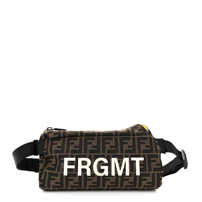 Fendi X FRGMT Fabric FF 1974 Embossed Belt Bag Tobacco Moro Black White 1 of 10