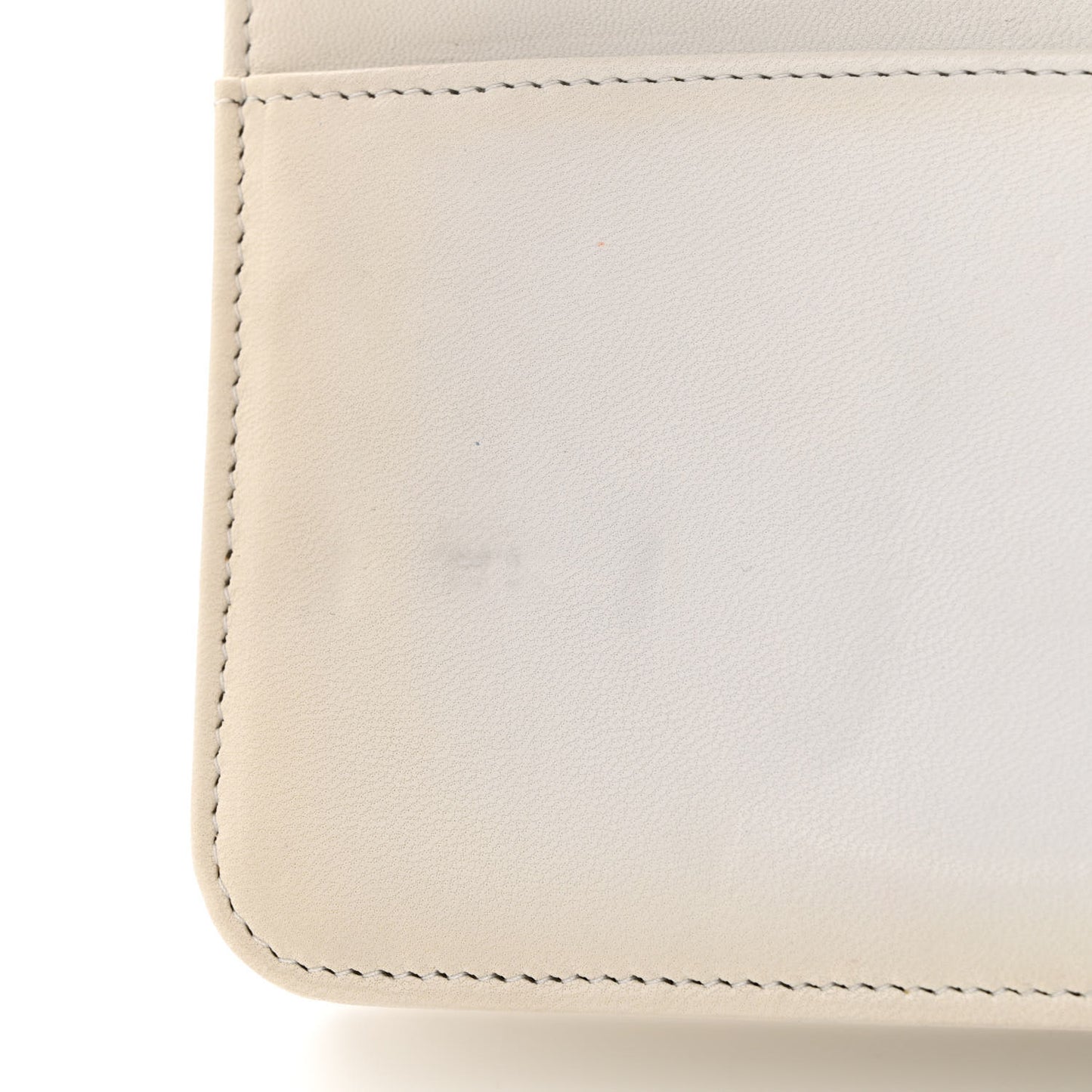 Metallic Galuchat Stingray Lambskin Boy Wallet On Chain WOC Silver