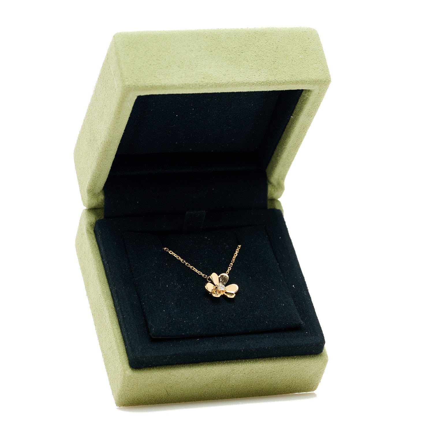 Van Cleef & Arpels 18K Yellow Gold Diamond Mini Frivole Pendant Necklace 6 of 6