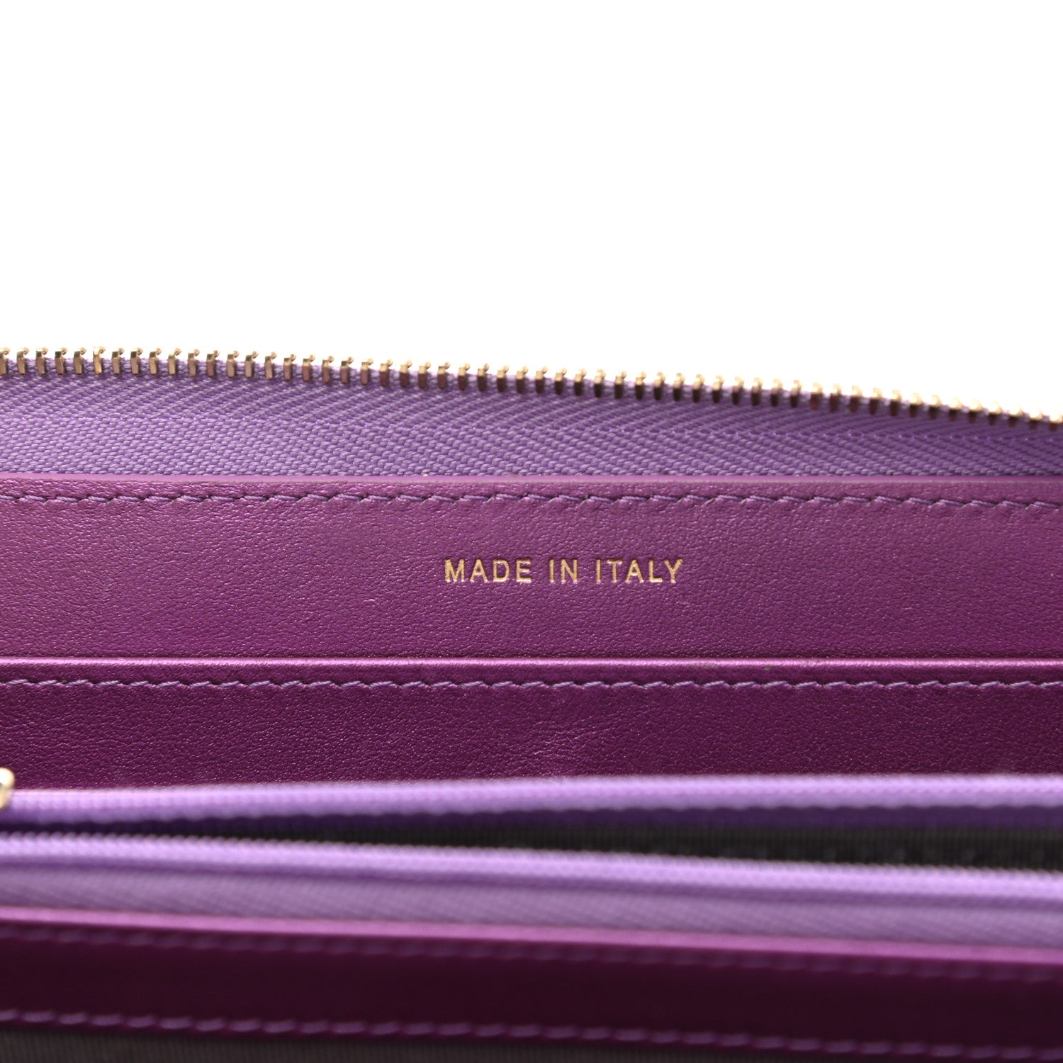 Chanel Iridescent Lambskin Quilted Large Gusset Zip Around Wallet Purple 7 of 9