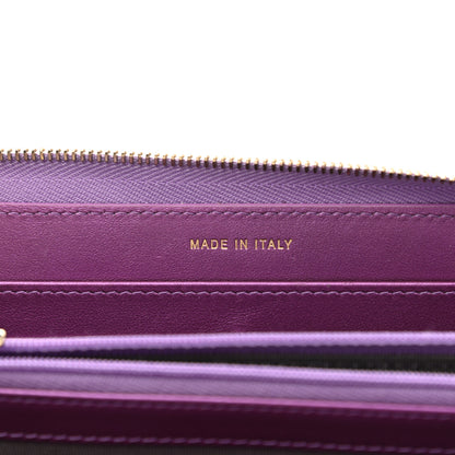 Chanel Iridescent Lambskin Quilted Large Gusset Zip Around Wallet Purple 7 of 9