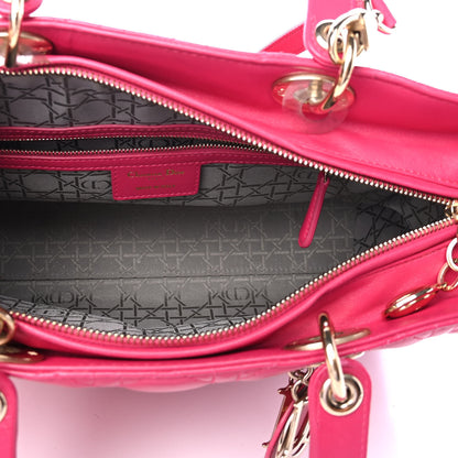 Christian Dior Lambskin Cannage Large Lady Dior Fuchsia 4 of 4