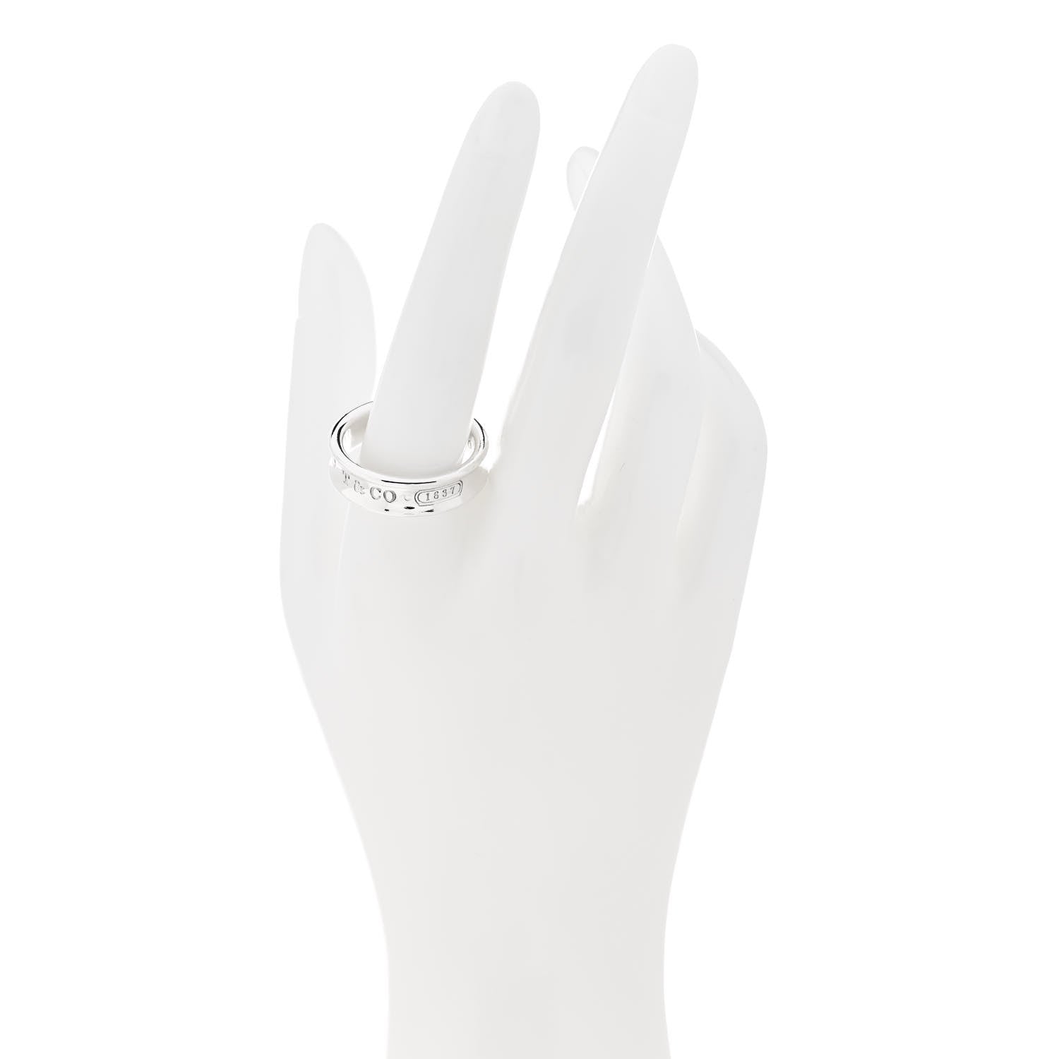 Tiffany Sterling Silver 1837 Band Ring 64 10.75 2 of 4