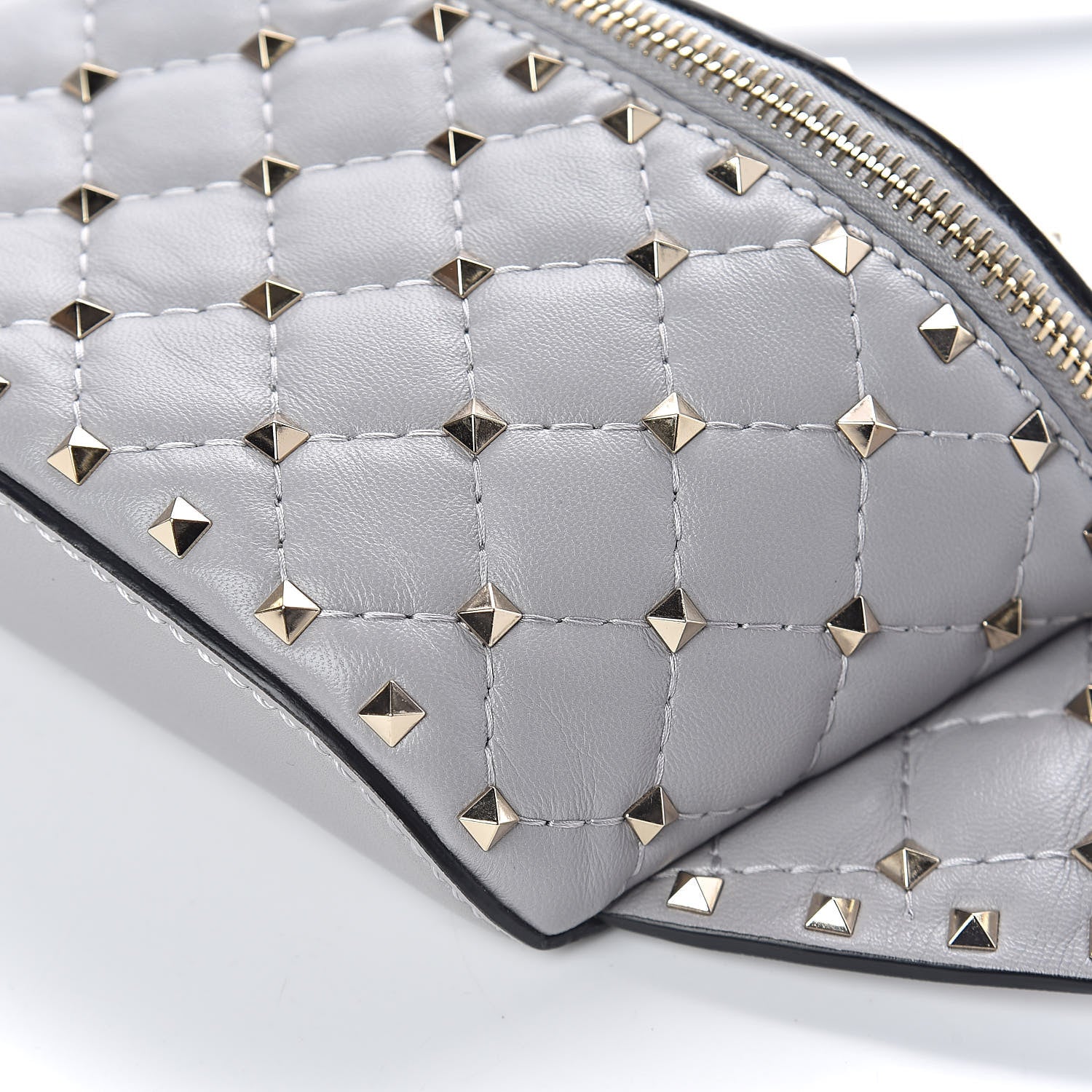 Valentino Garavani Nappa Rockstud Spike Belt Bag 85 Pastel Grey 8 of 8