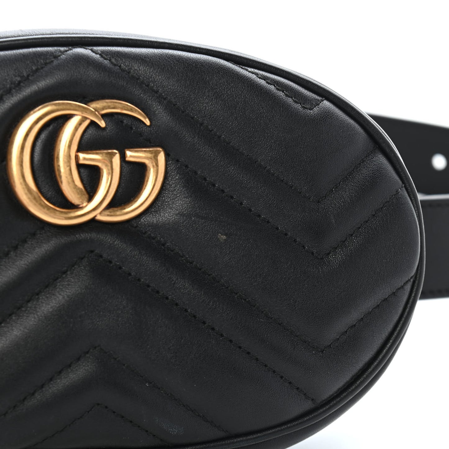 Calfskin Matelasse GG Marmont Belt Bag 85 34 Black