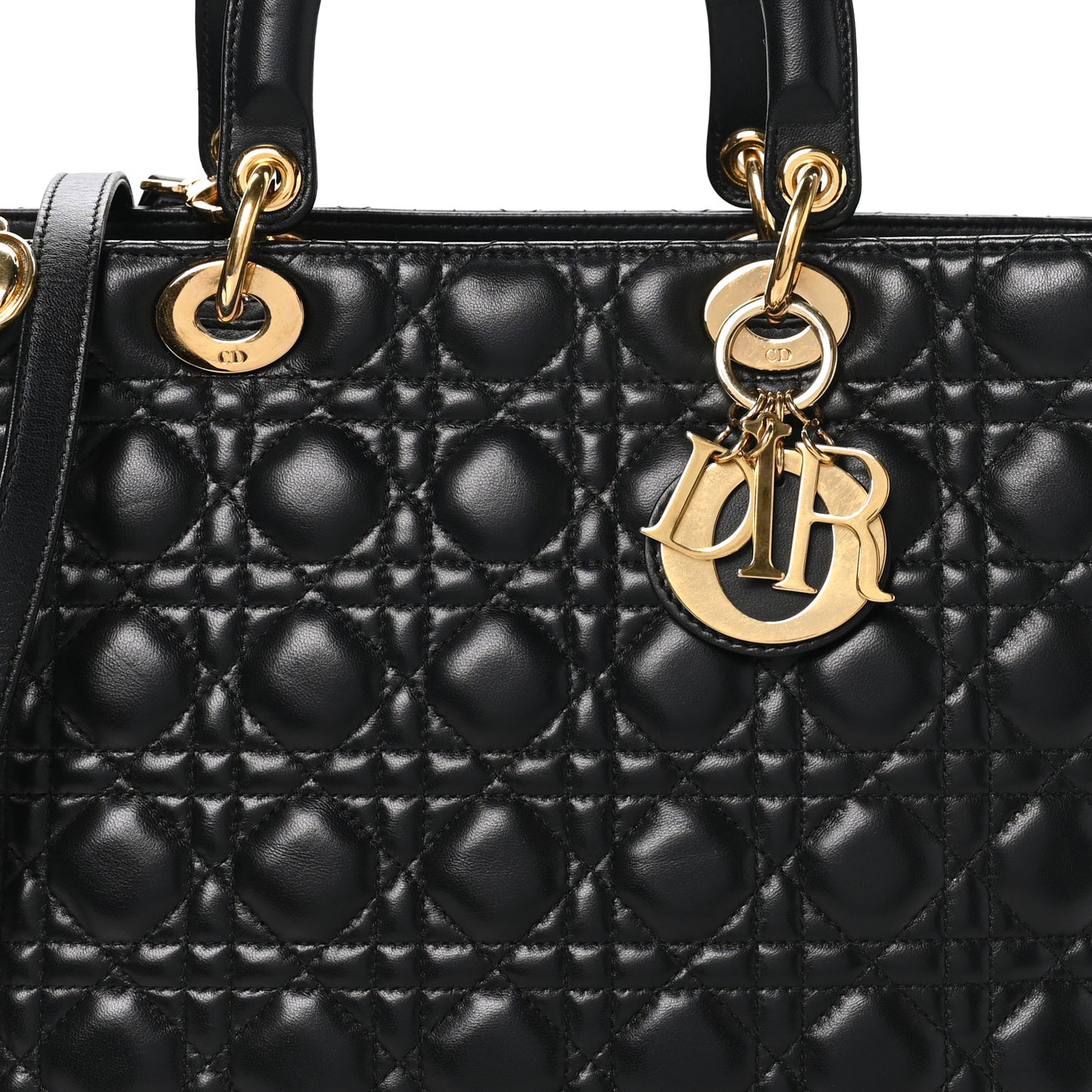 Lambskin Cannage Large Lady Dior Black