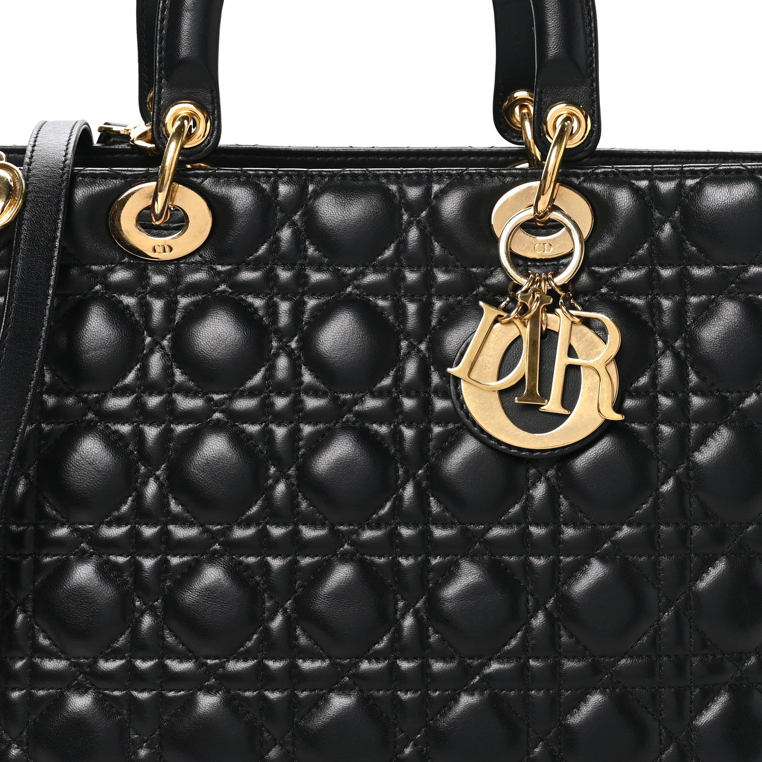 Christian Dior Lambskin Cannage Large Lady Dior Black 8 of 10