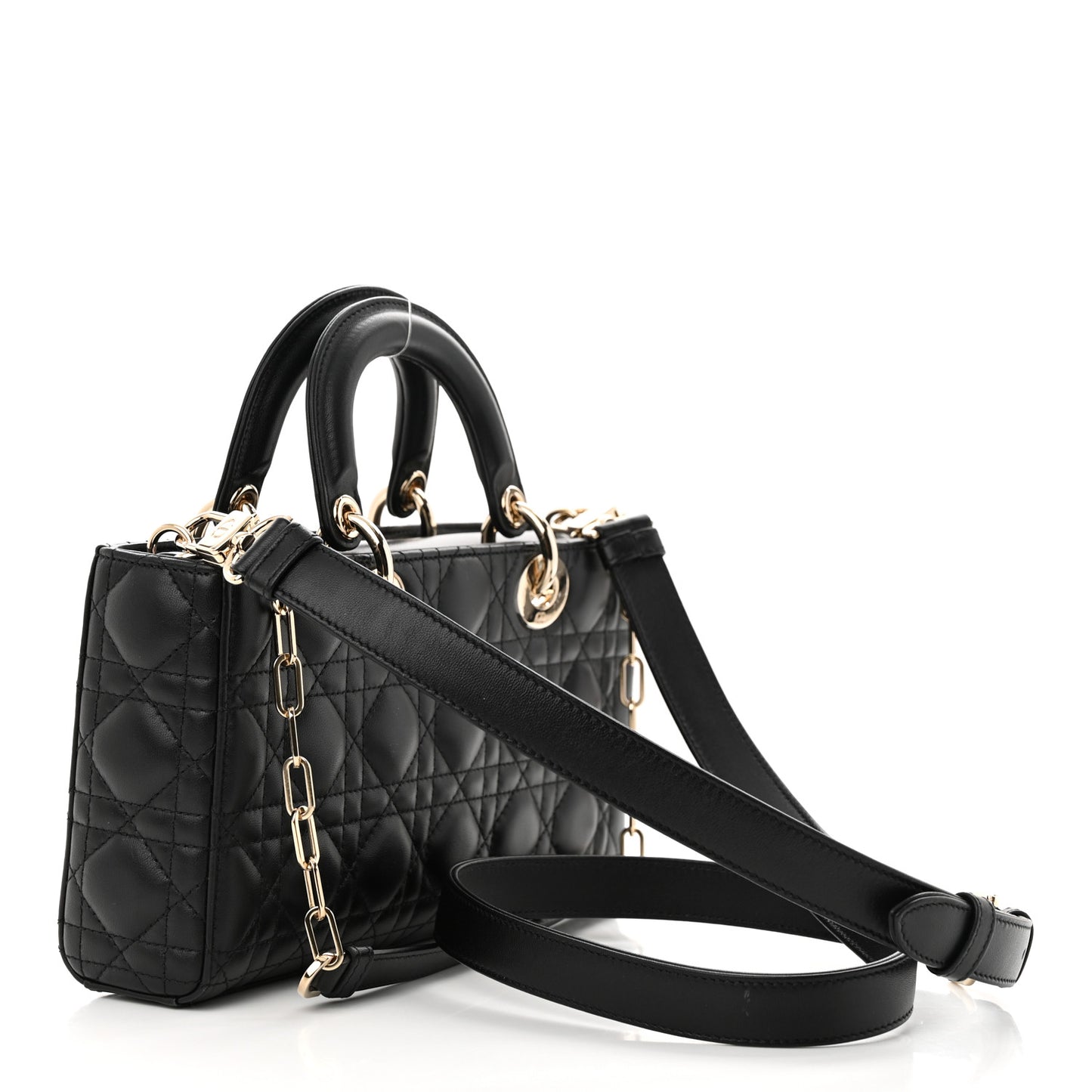 Lambskin Cannage Medium Lady D-Joy Black