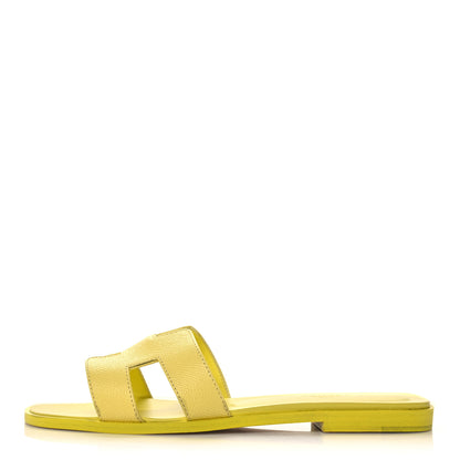 Hermes Epsom Oran Sandals 37 Jaune Curcuma 1 of 10