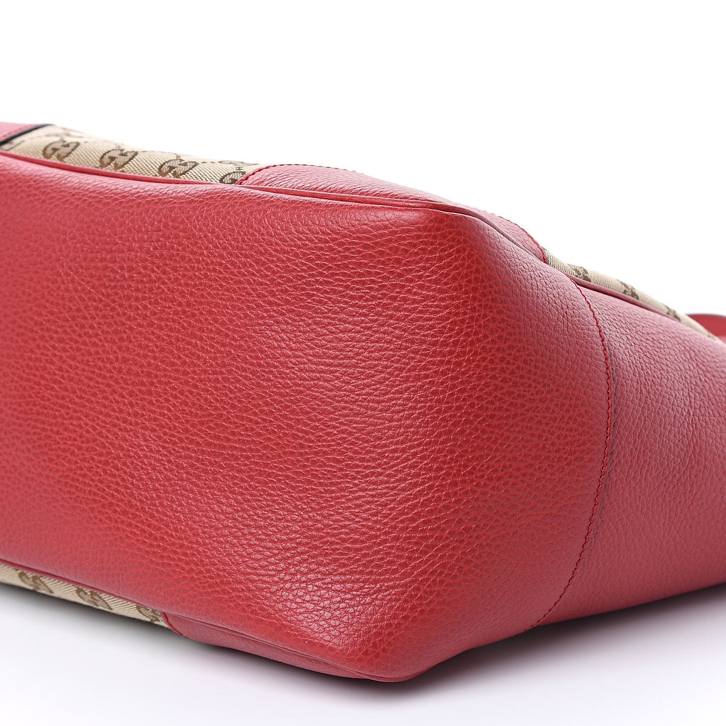 Monogram Bree Zippered Tote Beige Red
